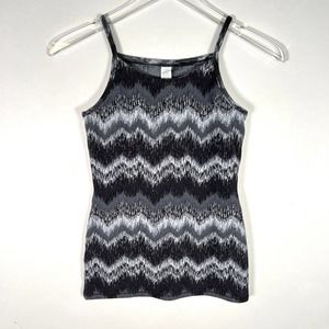 Ivivva by Lululemon Girl's Tank Top Sz 12 Striped Chevron Black Gray